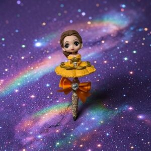 Yellow Belle Figurine Pen with Crystal Bow